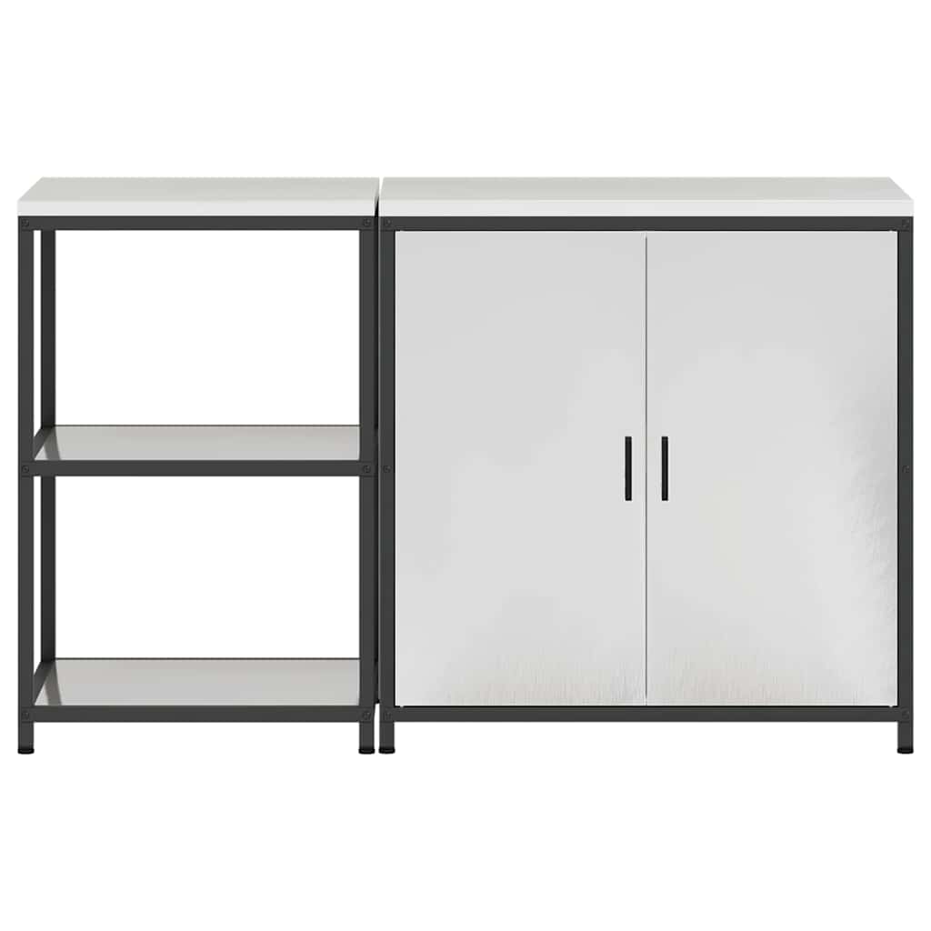 Küchenlager-Set 2 pcs Silber 150 x 50 x 92 cm Edelstahl