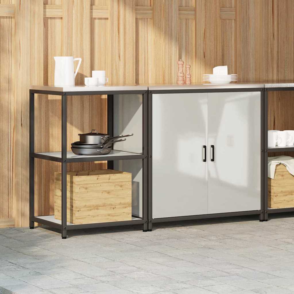 Küchenlager-Set 2 pcs Silber 150 x 50 x 92 cm Verzinkter Stahl