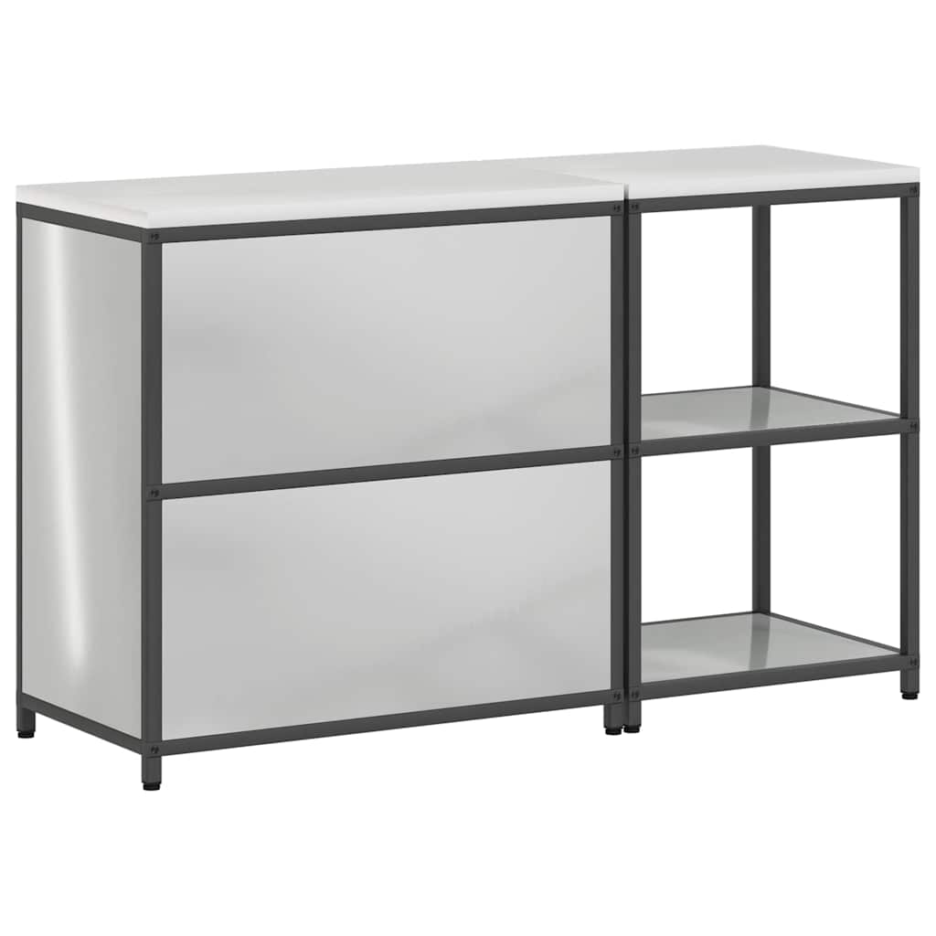 Küchenlager-Set 2 pcs Silber 150 x 50 x 92 cm Verzinkter Stahl