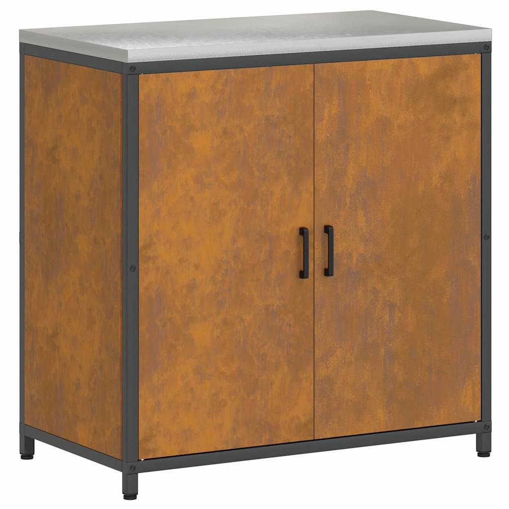 Küchenlager-Set mit Regal mit Tür 2 pcs Rostig 150 x 50 x 92 cm
