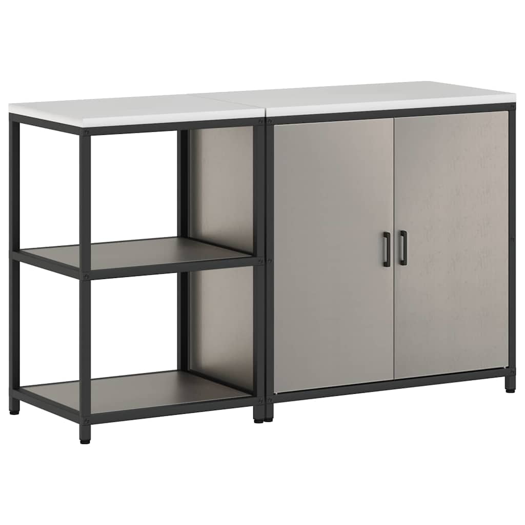 Küchenlager-Set mit Regal mit Tür 2 pcs Rostig 150 x 50 x 92 cm