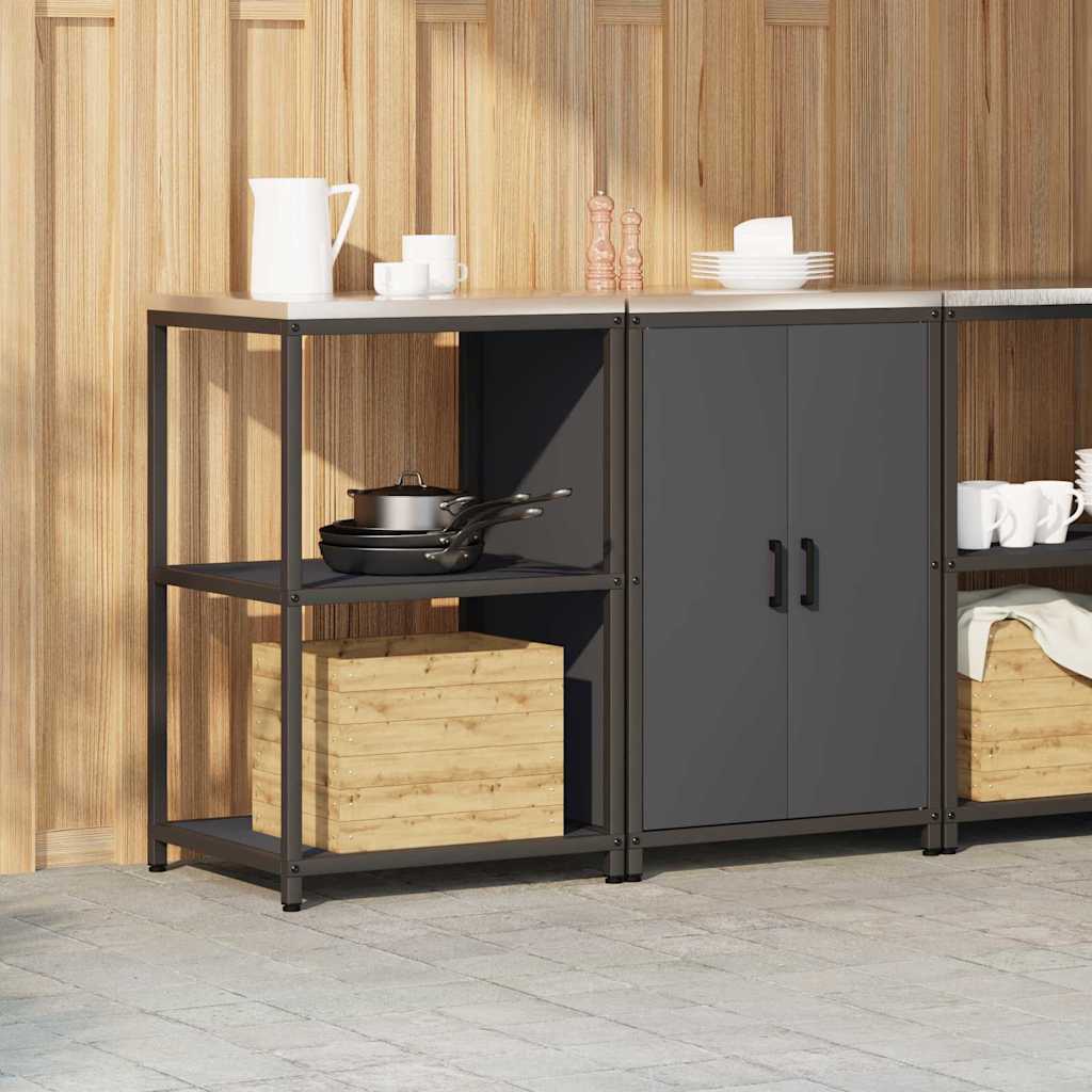 Küchenlager-Set mit Regal 2 pcs Anthrazit 120 x 50 x 92 cm