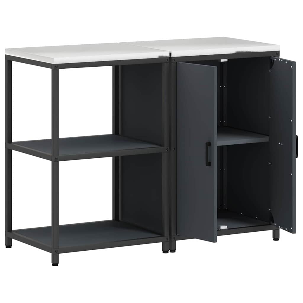 Küchenlager-Set mit Regal 2 pcs Anthrazit 120 x 50 x 92 cm