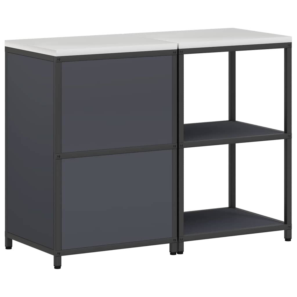 Küchenlager-Set mit Regal 2 pcs Anthrazit 120 x 50 x 92 cm