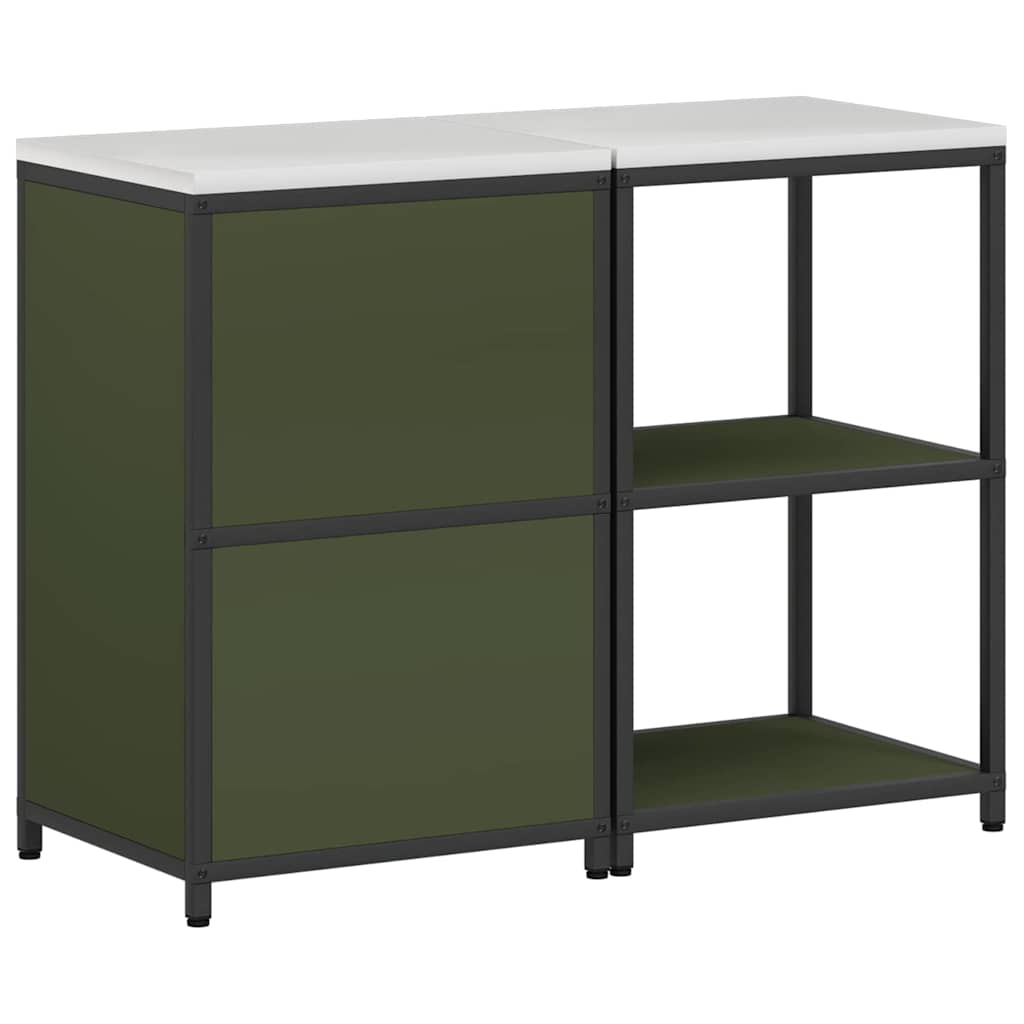 Küchenlager-Set mit Regal 2 pcs Olive Grün 120 x 50 x 92 cm