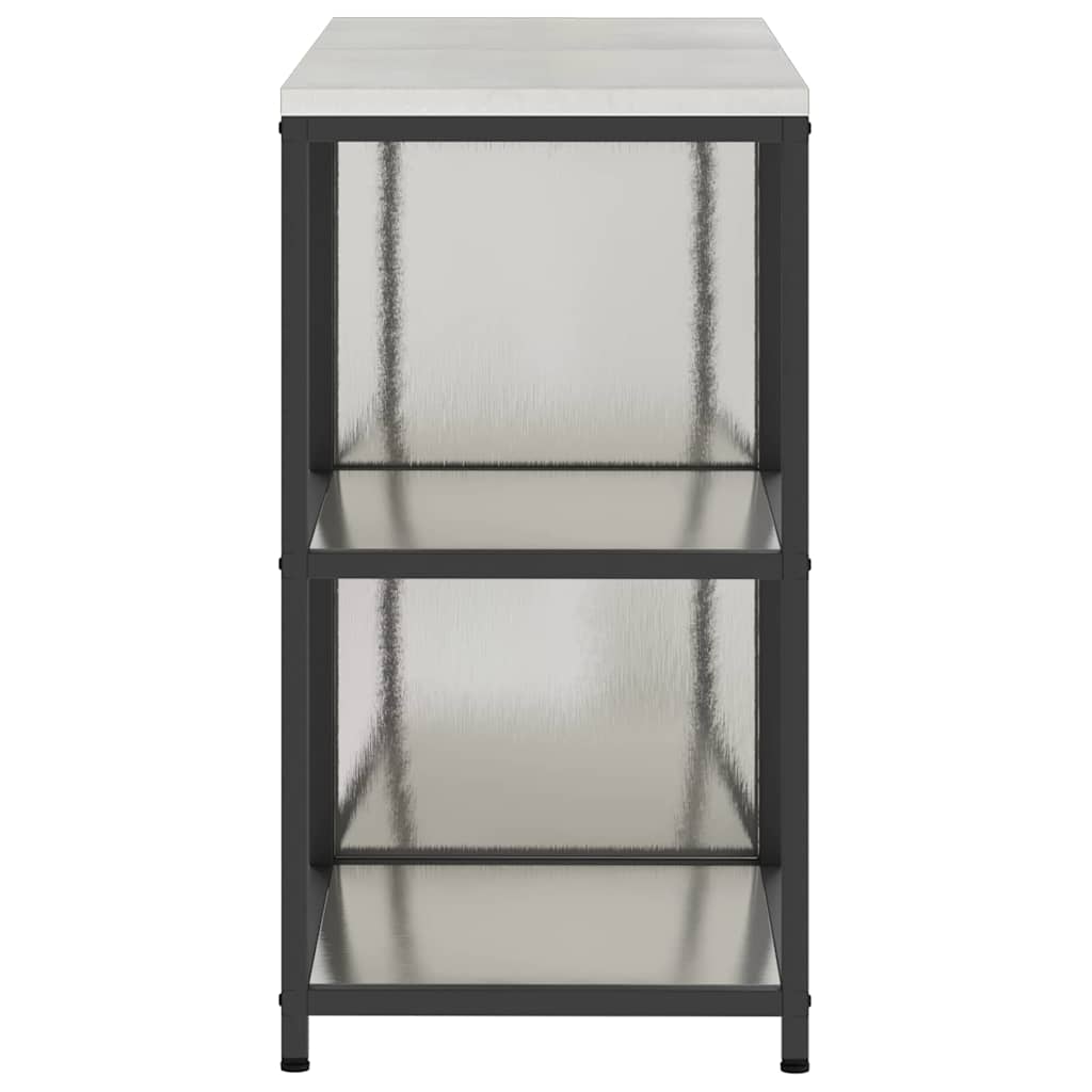 Küchenlager-Set mit Tür 2 pcs Silber 120 x 50 x 92 cm Edelstahl