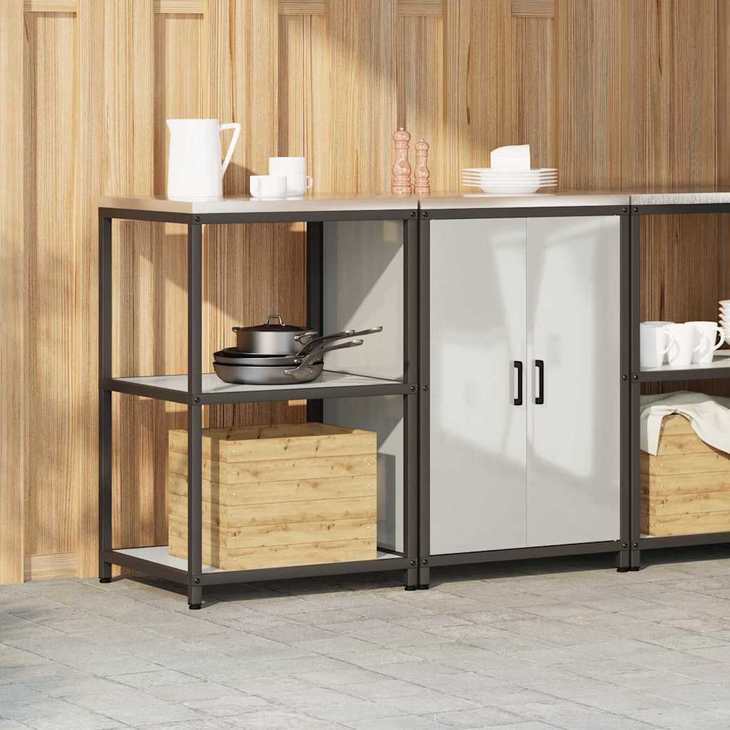 Küchenlager-Set 2 pcs Silber 120 x 50 x 92 cm Verzinkter Stahl