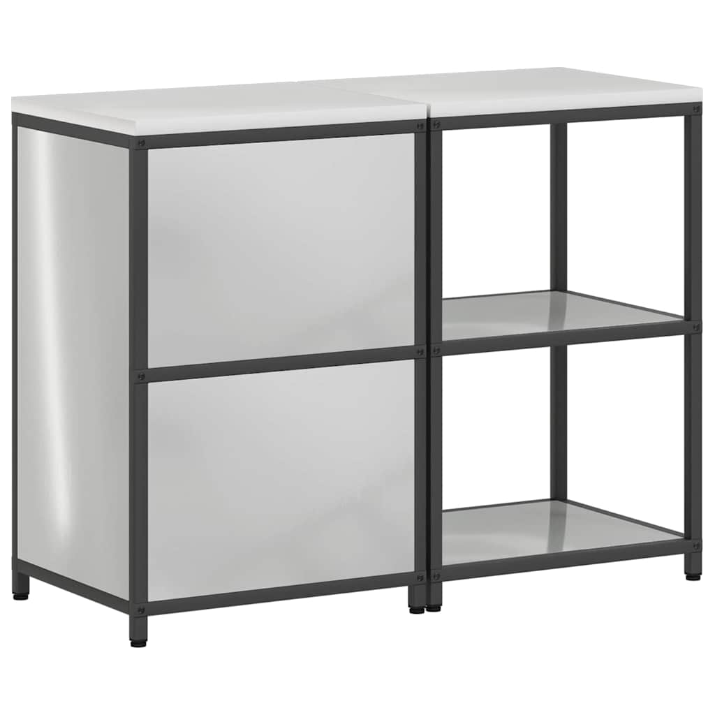 Küchenlager-Set 2 pcs Silber 120 x 50 x 92 cm Verzinkter Stahl