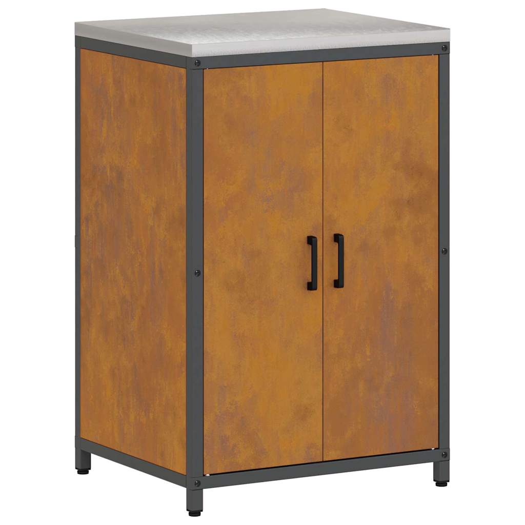 Küchenlager-Set mit Regal mit Tür 2 pcs Rostig 120 x 50 x 92 cm