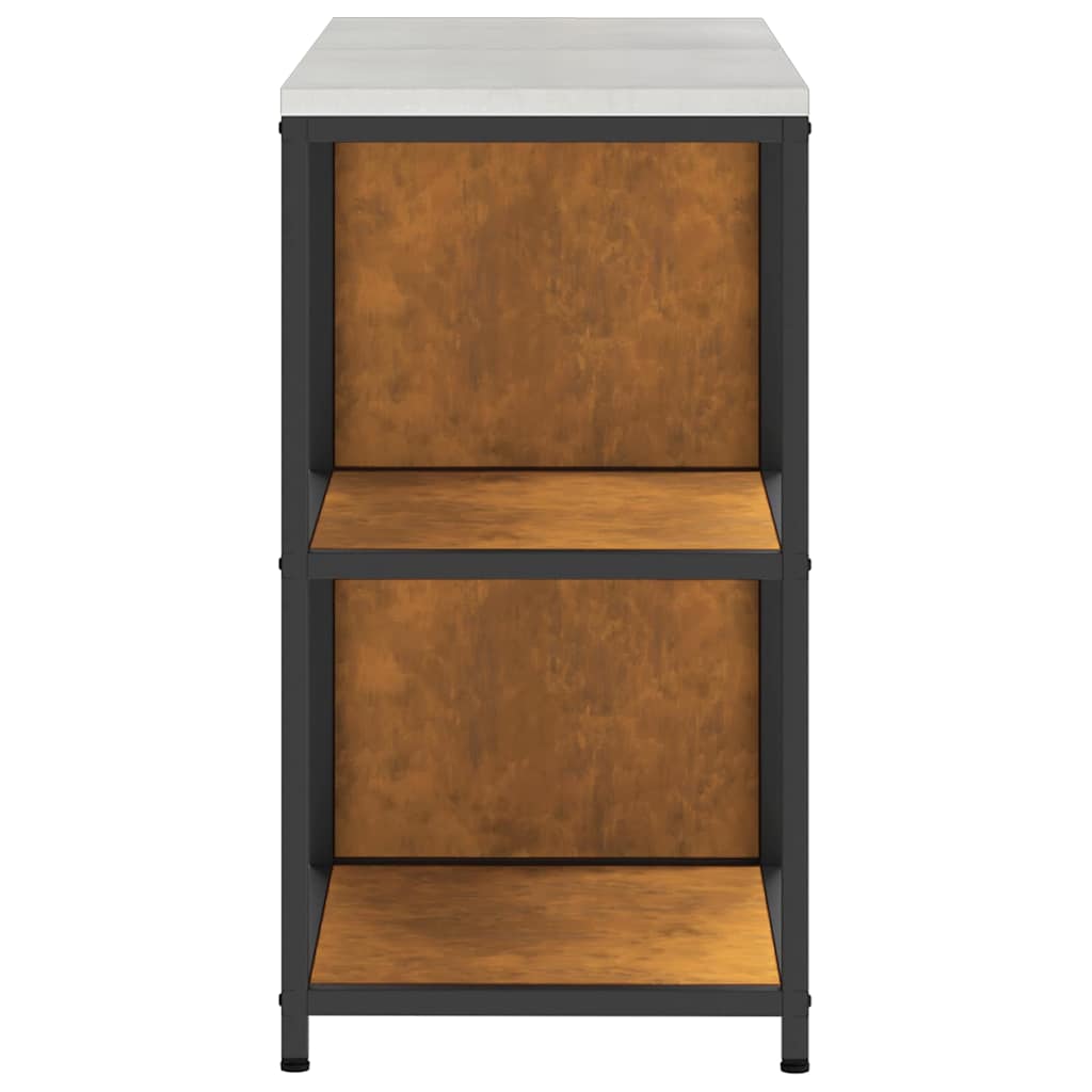 Küchenlager-Set mit Regal mit Tür 2 pcs Rostig 120 x 50 x 92 cm