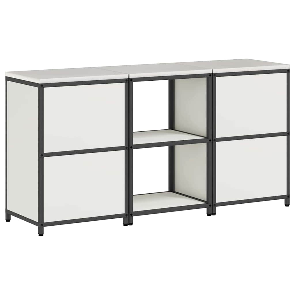 Küchenlager-Set 3 pcs Weiß 180 x 50 x 92 cm Kaltgewalzter Stahl