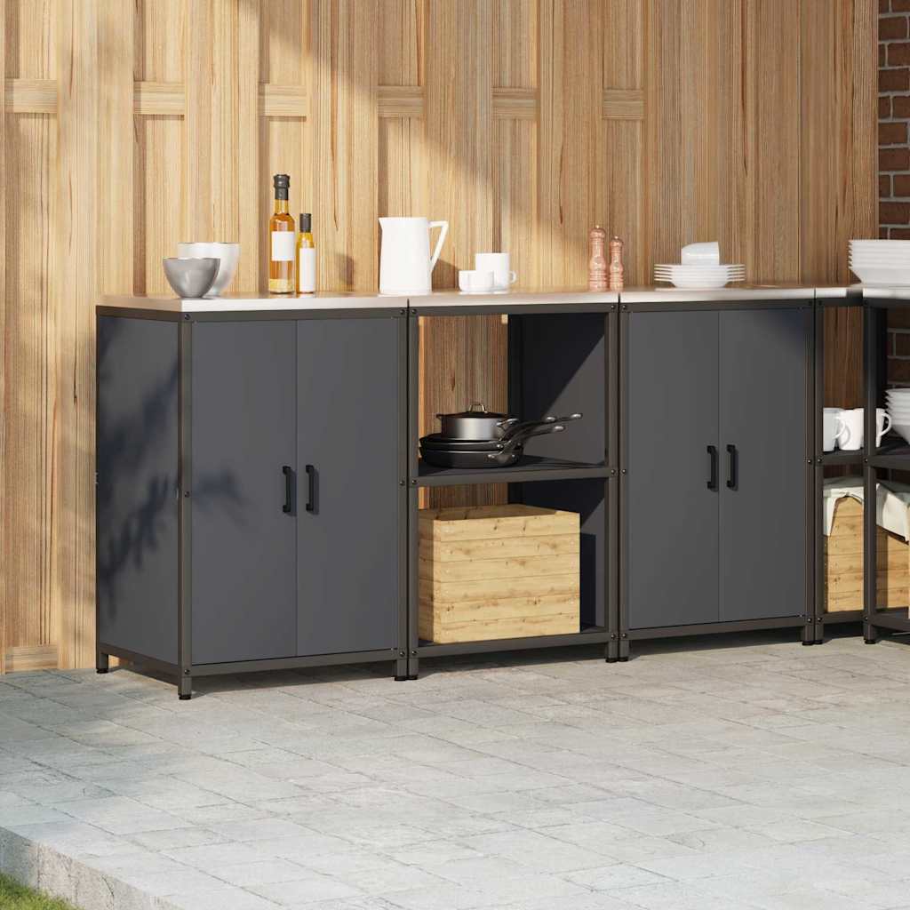 Küchenlager-Set mit Regal 3 pcs Anthrazit 180 x 50 x 92 cm