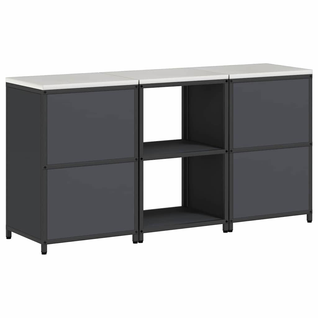Küchenlager-Set mit Regal 3 pcs Anthrazit 180 x 50 x 92 cm