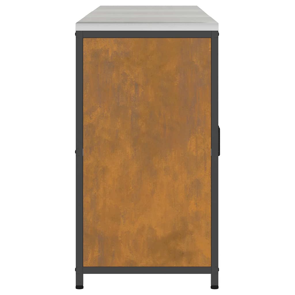 Küchenlager-Set mit Regal mit Tür 3 pcs Rostig 180 x 50 x 92 cm