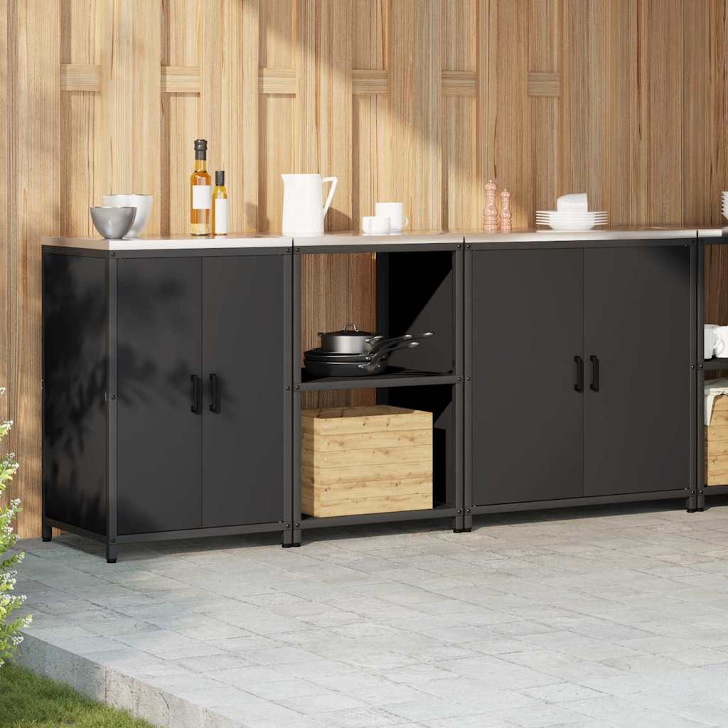 Küchenlager-Set mit Regal Other 3 pcs Schwarz 210 x 50 x 92 cm