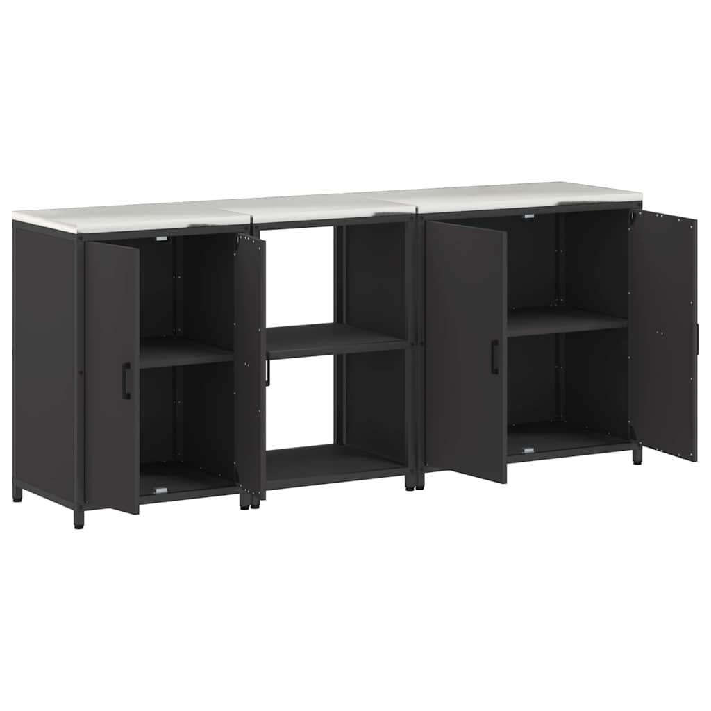 Küchenlager-Set mit Regal Other 3 pcs Schwarz 210 x 50 x 92 cm