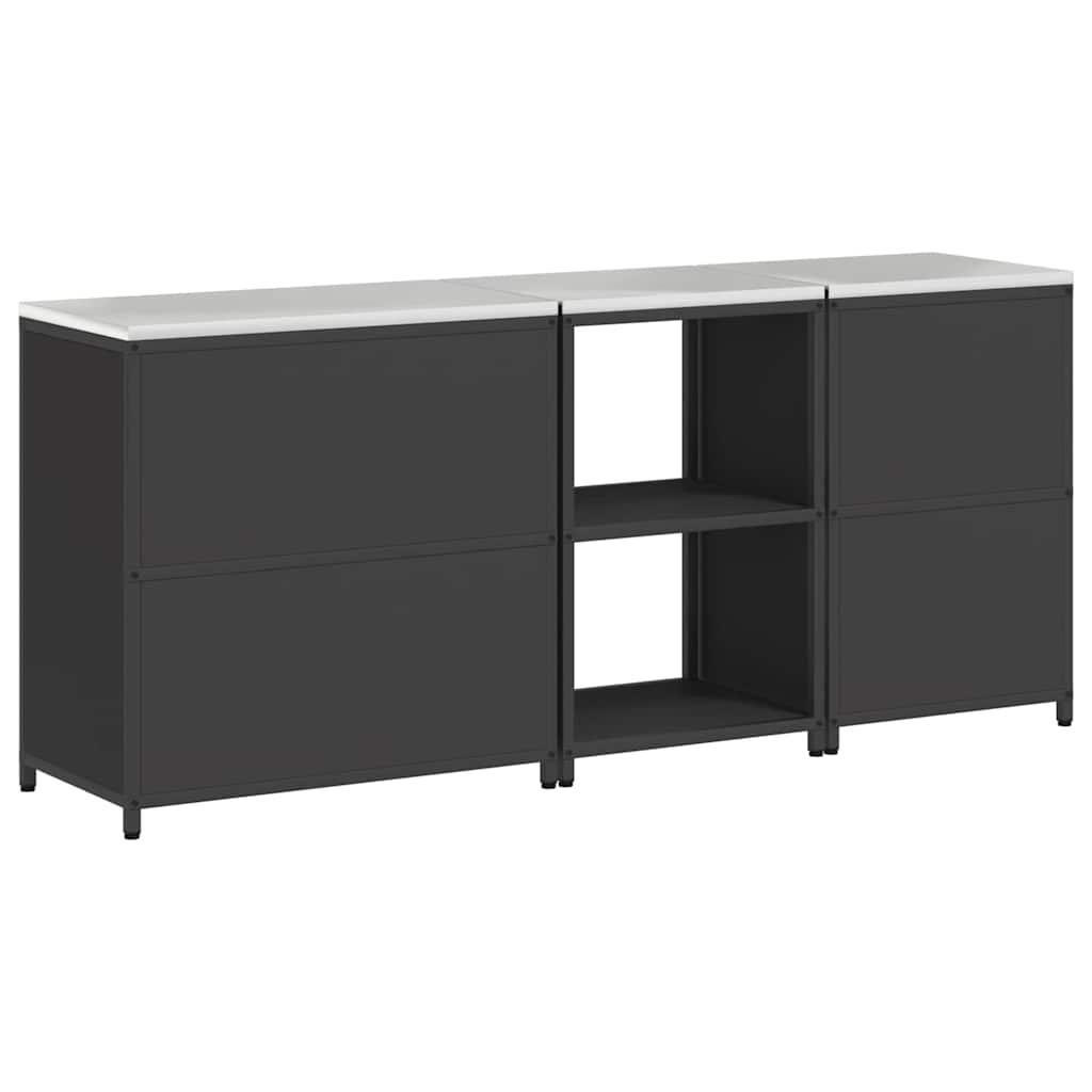 Küchenlager-Set mit Regal Other 3 pcs Schwarz 210 x 50 x 92 cm
