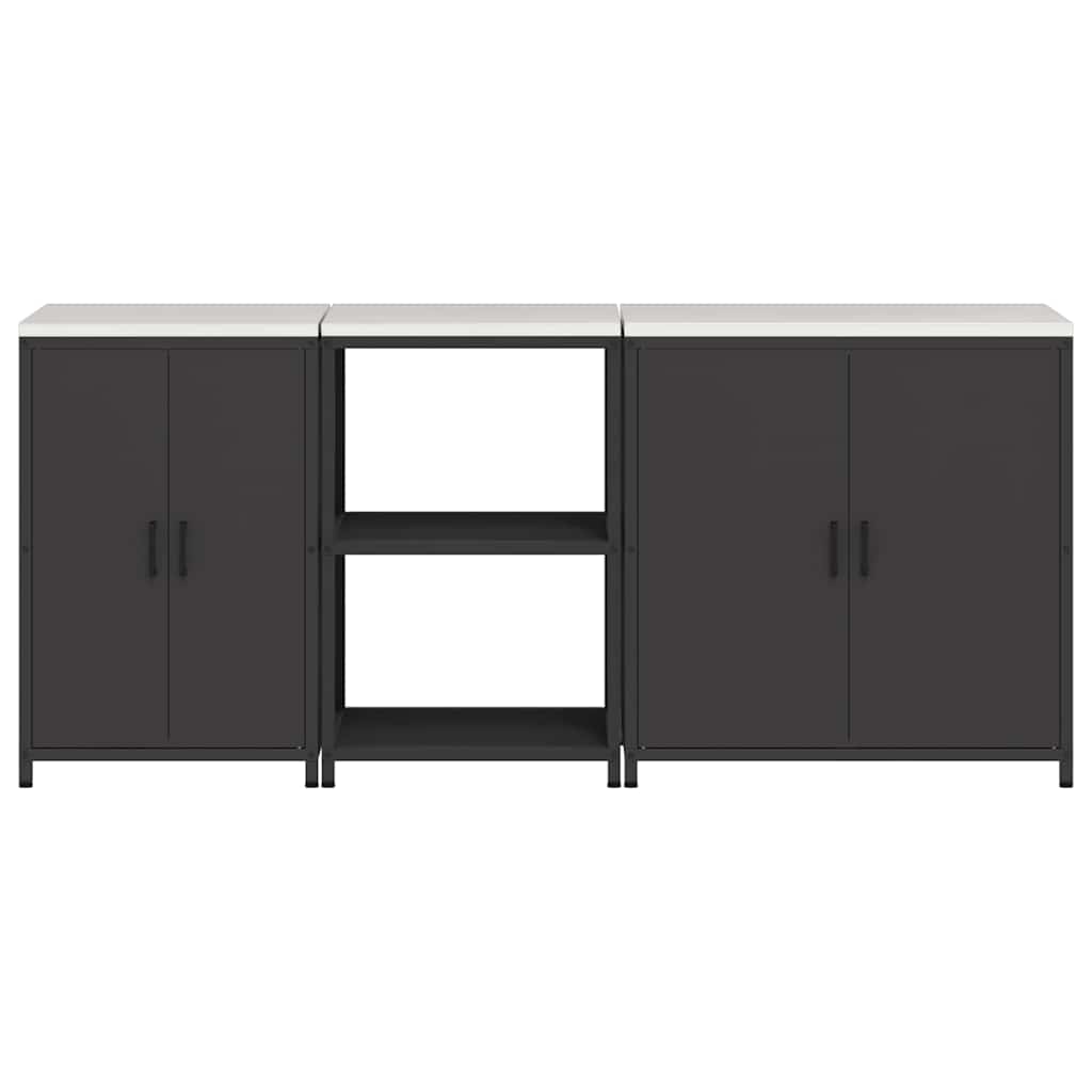 Küchenlager-Set mit Regal Other 3 pcs Schwarz 210 x 50 x 92 cm