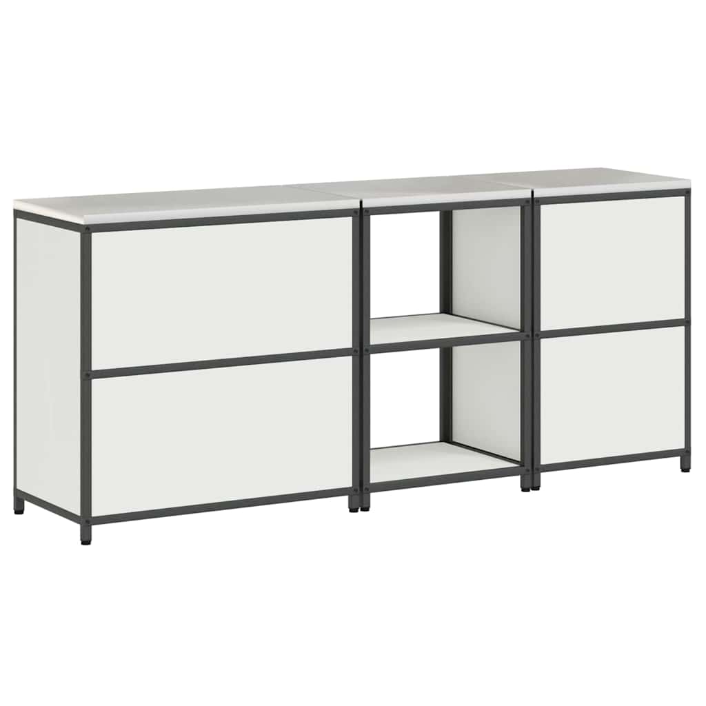 Küchenlager-Set 3 pcs Weiß 210 x 50 x 92 cm Kaltgewalzter Stahl