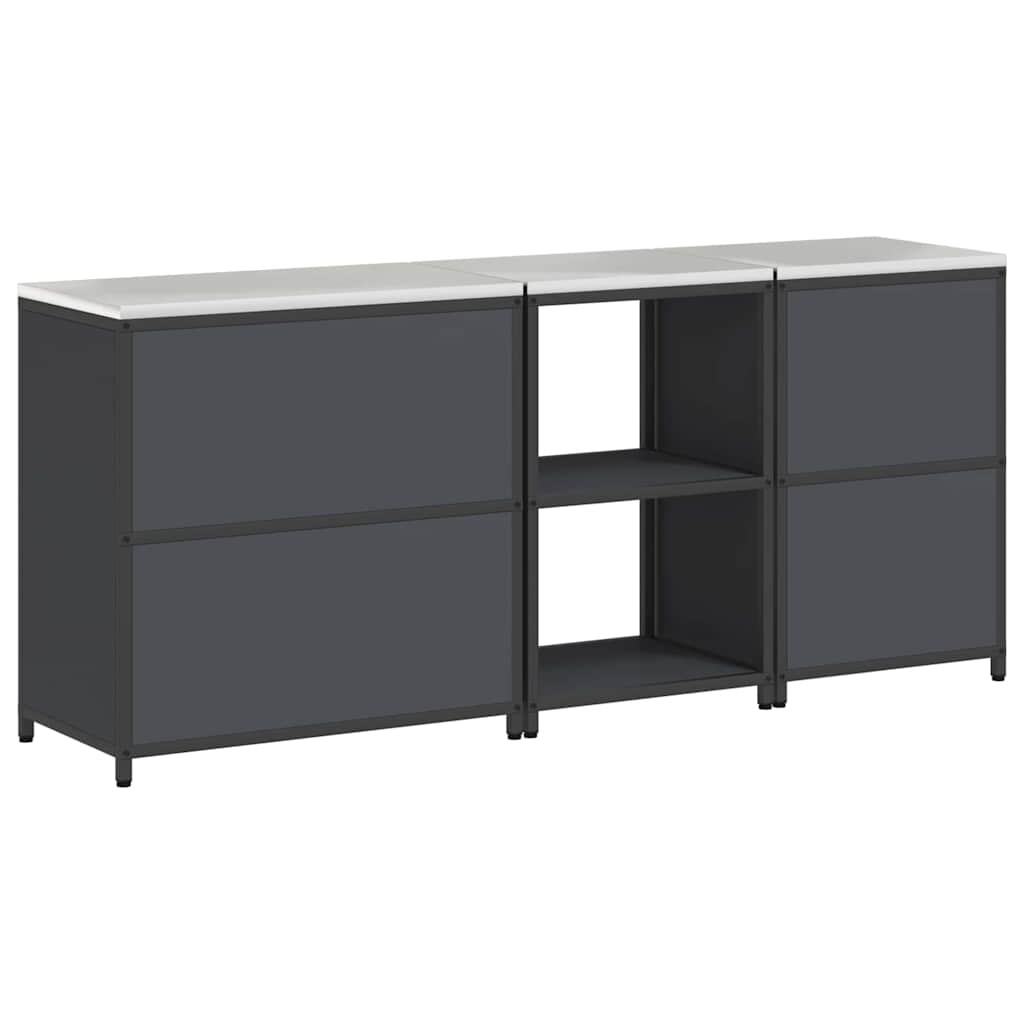 Küchenlager-Set mit Regal 3 pcs Anthrazit 210 x 50 x 92 cm