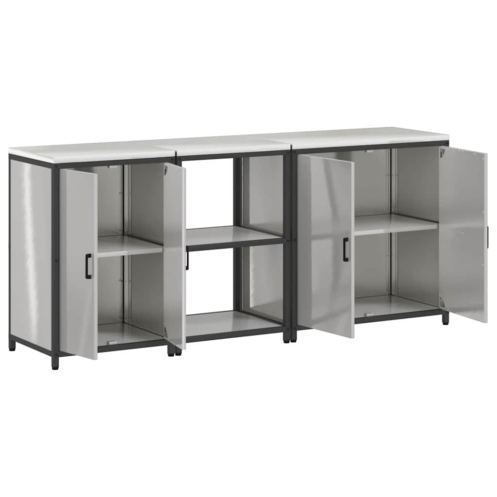 Küchenlager-Set Other 3 pcs Silber 210 x 50 x 92 cm Edelstahl