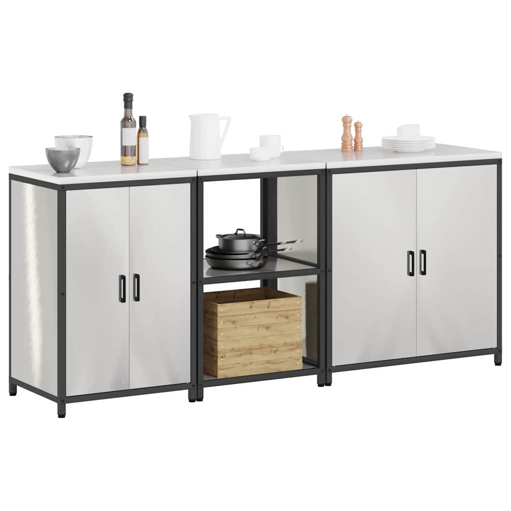 Küchenlager-Set Other 3 pcs Silber 210 x 50 x 92 cm Edelstahl