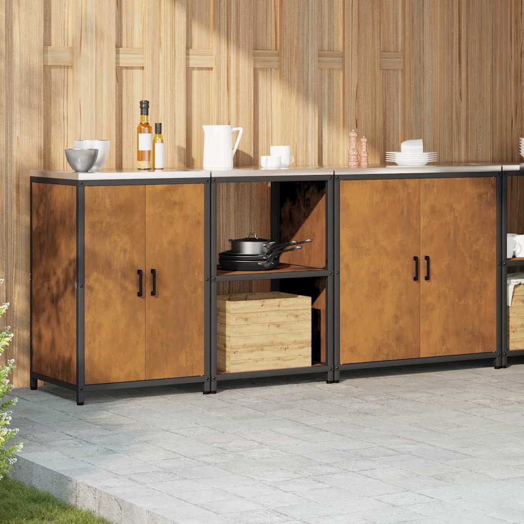 Küchenlager-Set mit Regal Other 3 pcs Rostig 210 x 50 x 92 cm