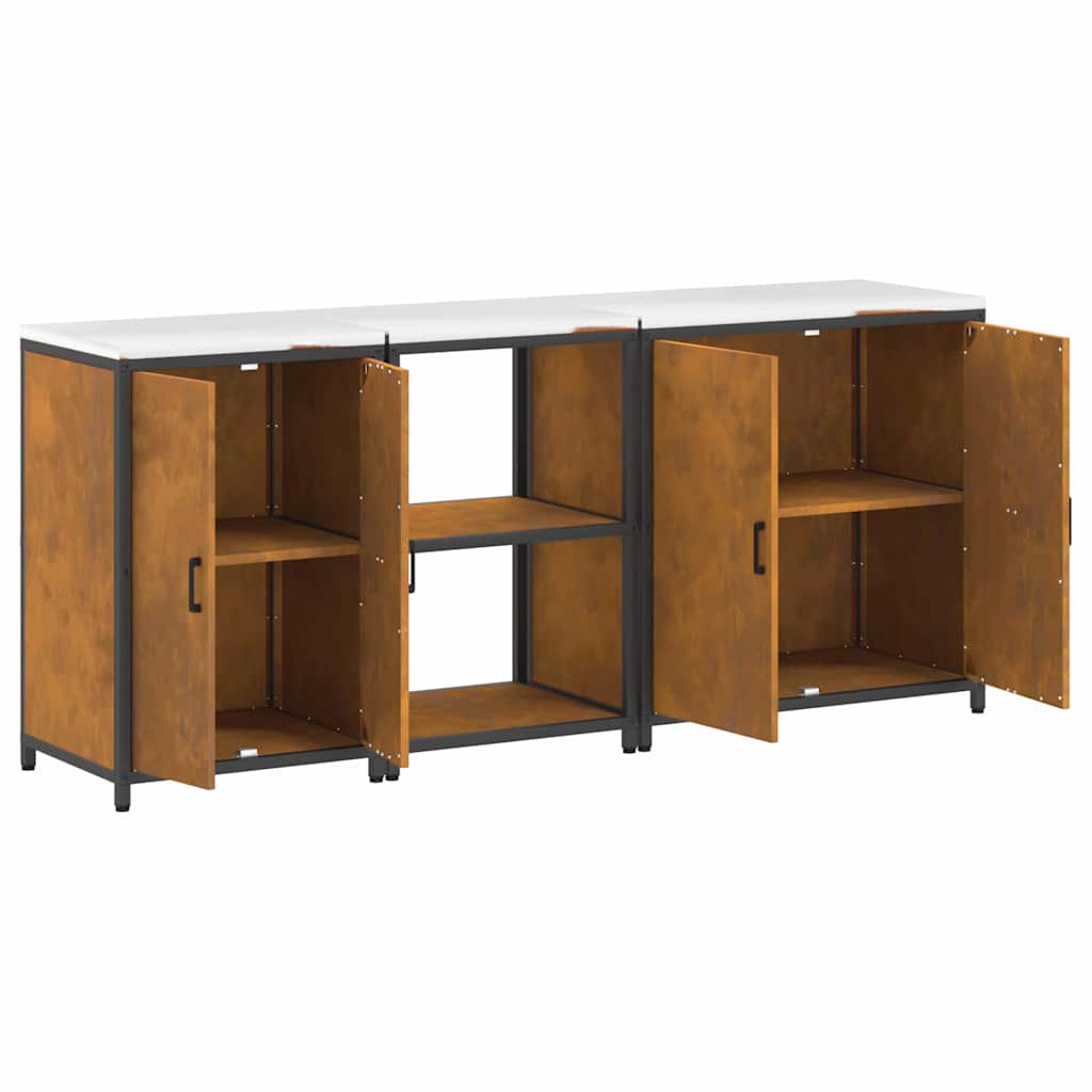 Küchenlager-Set mit Regal Other 3 pcs Rostig 210 x 50 x 92 cm