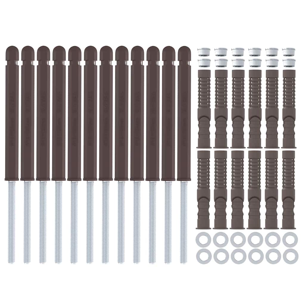 Schwebende Regalhalterungen 12 pcs Braun Ø12 x 190 mm Stahl
