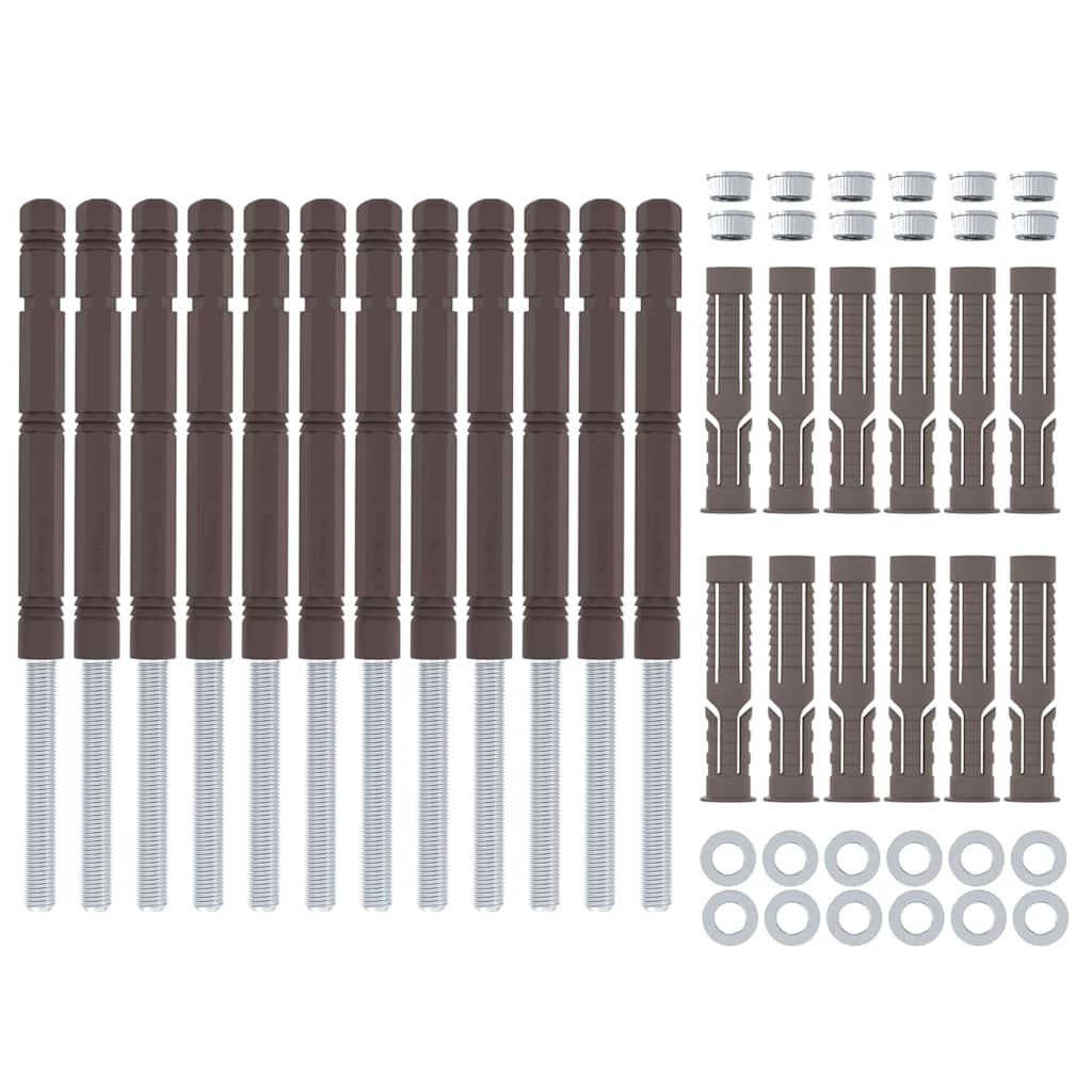 Schwebende Regalhalterungen 12 pcs Braun Ø14 x 210 mm Stahl