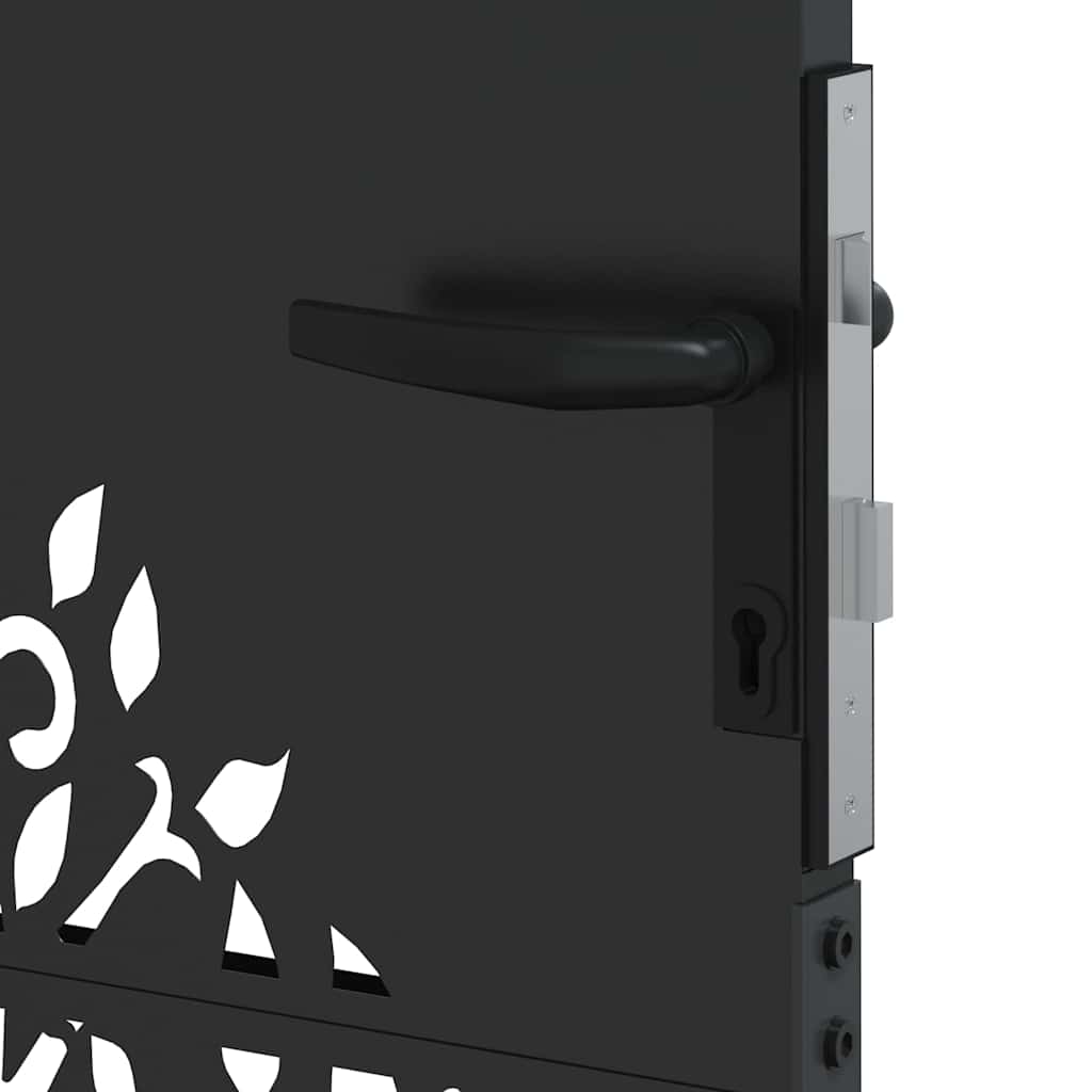 Gartentor, Gartenzaun 85x75 cm Cortenstahl Baumdesign Schwarz
