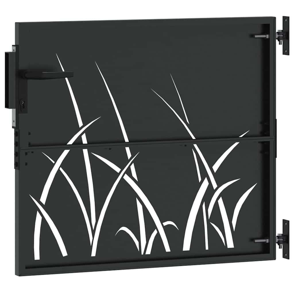 Gartentor Schwarz 105 x 100 cm Pulverbeschichteter Stahl
