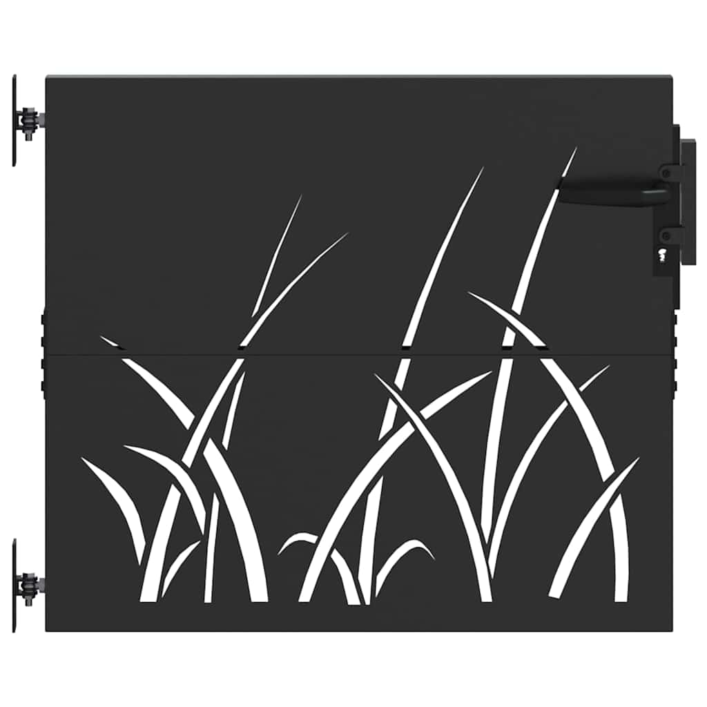 Gartentor Schwarz 105 x 100 cm Pulverbeschichteter Stahl