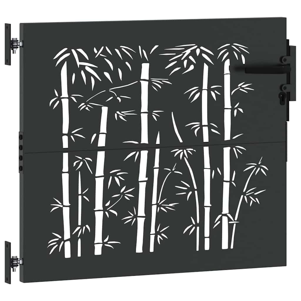 Gartentor Schwarz 105 x 100 cm Pulverbeschichteter Stahl