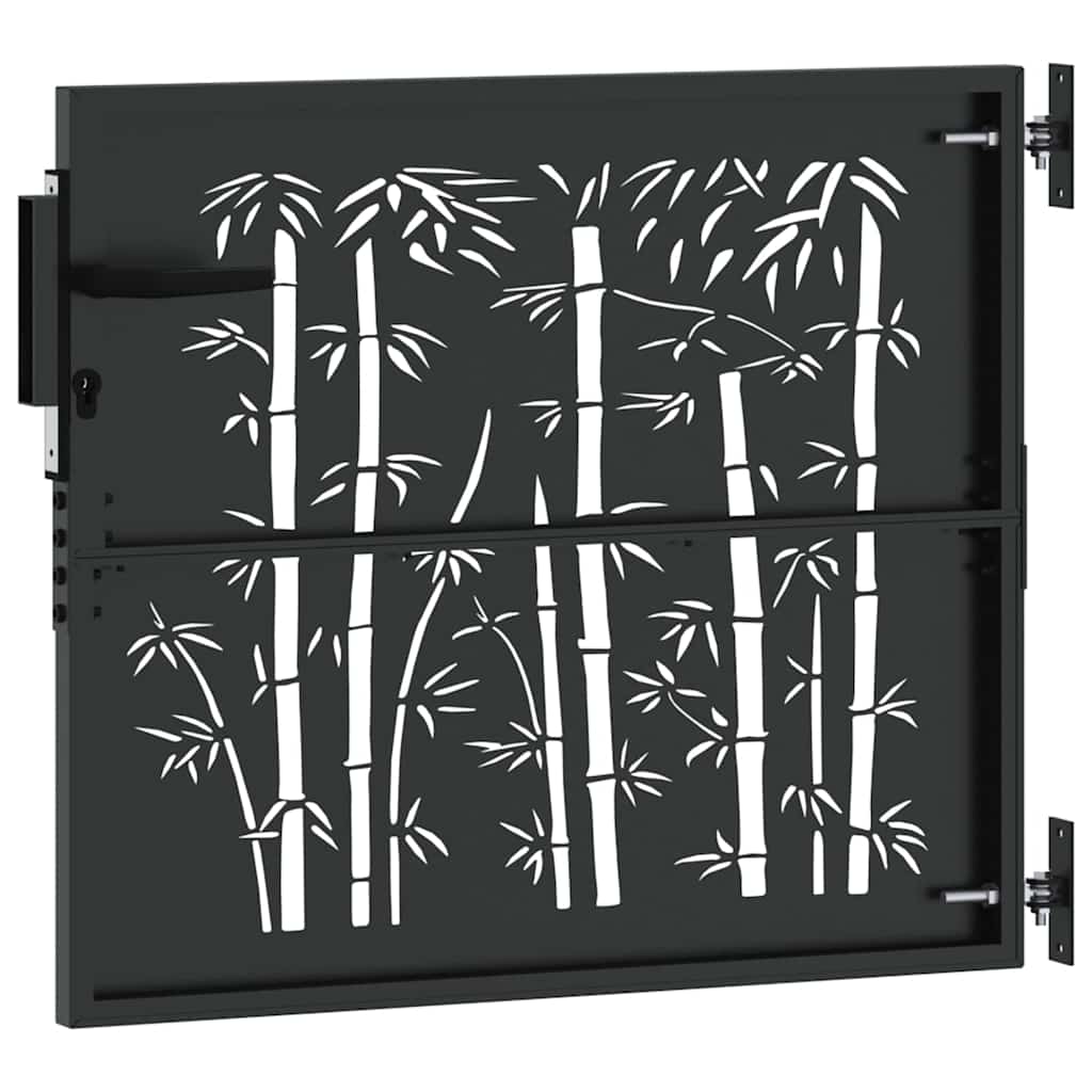 Gartentor Schwarz 105 x 100 cm Pulverbeschichteter Stahl