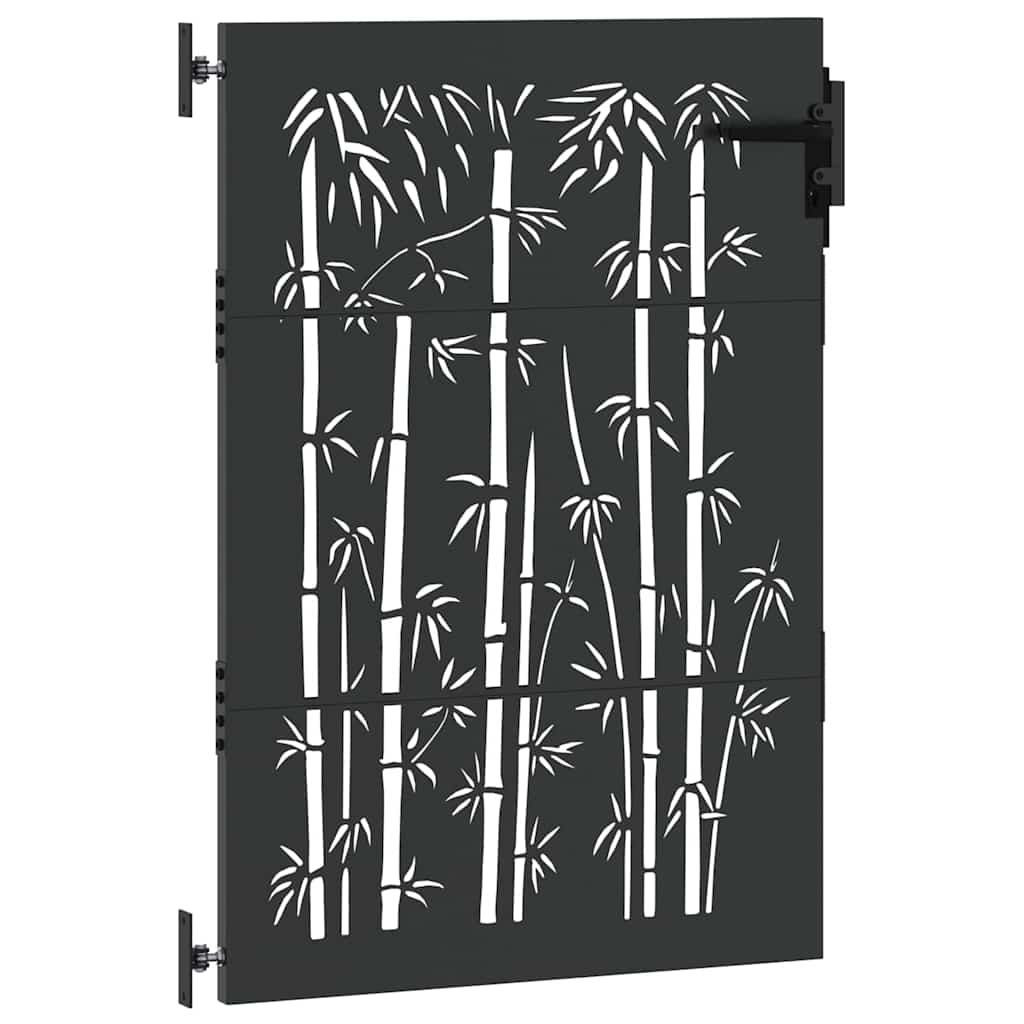 Gartentor Schwarz 105 x 125 cm Pulverbeschichteter Stahl
