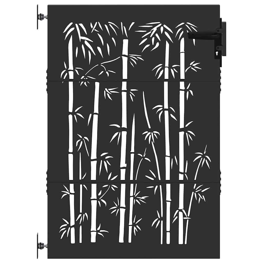 Gartentor Schwarz 105 x 150 cm Pulverbeschichteter Stahl