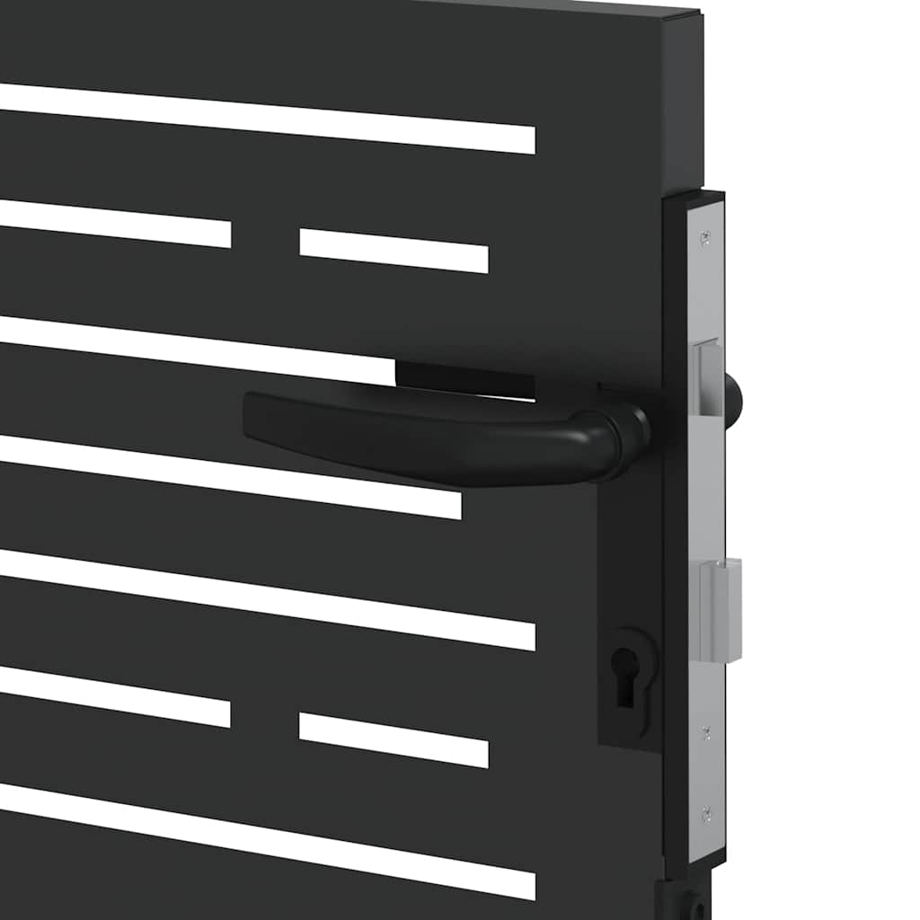 Gartentor Schwarz 105 x 100 cm Pulverbeschichteter Stahl