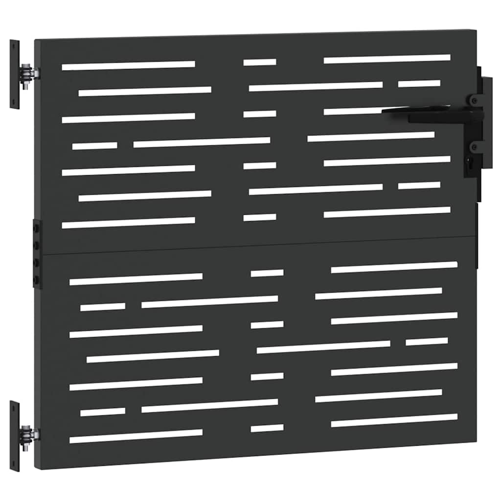 Gartentor Schwarz 105 x 100 cm Pulverbeschichteter Stahl