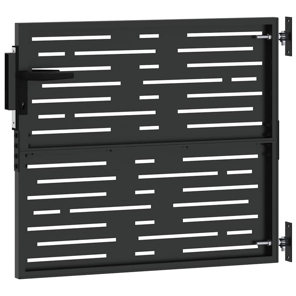 Gartentor Schwarz 105 x 100 cm Pulverbeschichteter Stahl