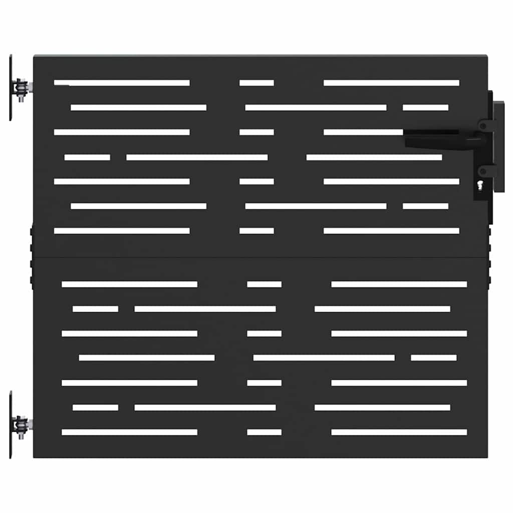 Gartentor Schwarz 105 x 100 cm Pulverbeschichteter Stahl