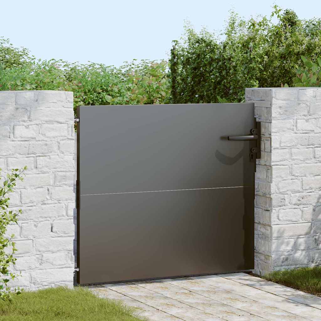 Gartentor Schwarz 105 x 100 cm Pulverbeschichteter Stahl