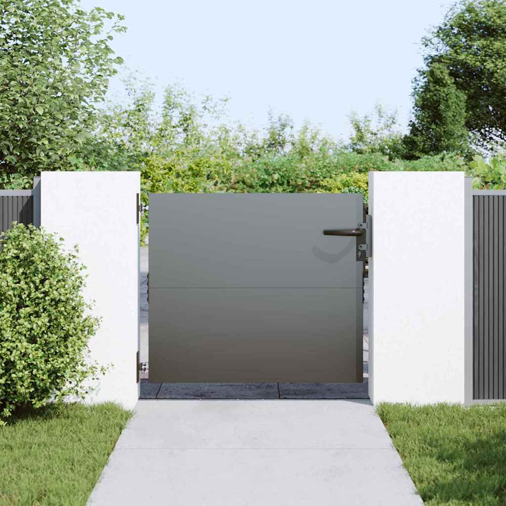 Gartentor Schwarz 105 x 100 cm Pulverbeschichteter Stahl