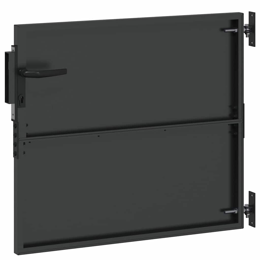 Gartentor Schwarz 105 x 100 cm Pulverbeschichteter Stahl