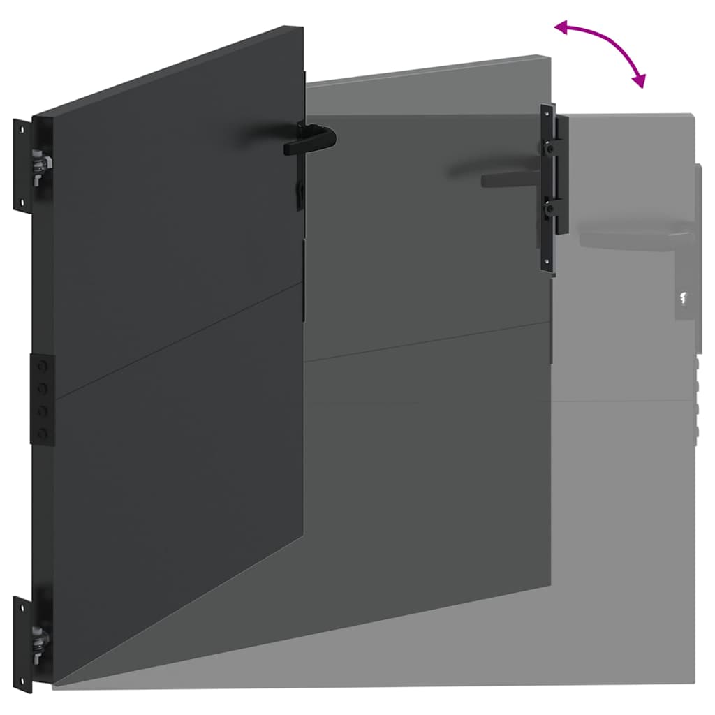 Gartentor Schwarz 105 x 100 cm Pulverbeschichteter Stahl