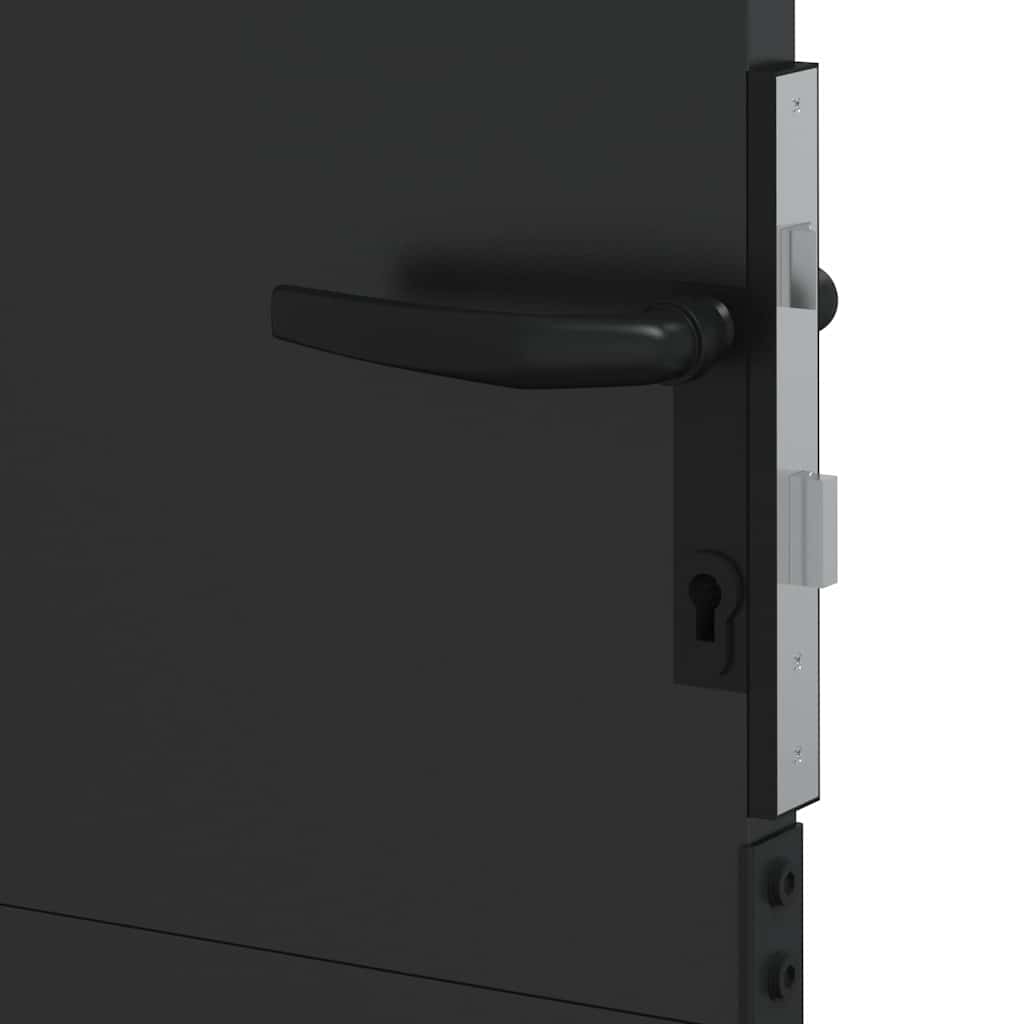 Gartentor Schwarz 105 x 125 cm Pulverbeschichteter Stahl