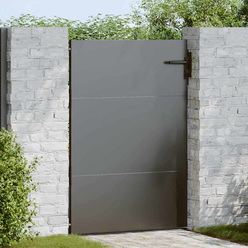 Gartentor Schwarz 105 x 150 cm Pulverbeschichteter Stahl