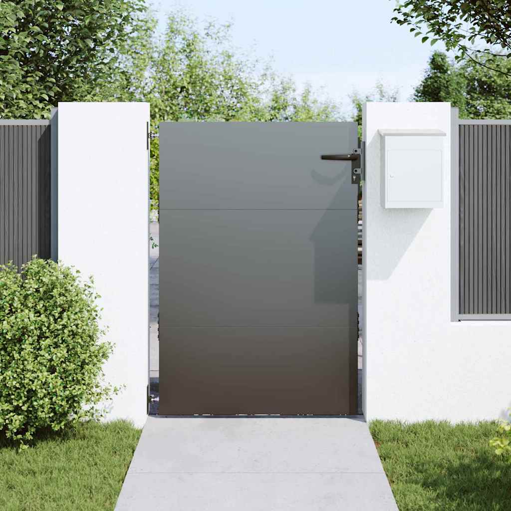 Gartentor Schwarz 105 x 150 cm Pulverbeschichteter Stahl