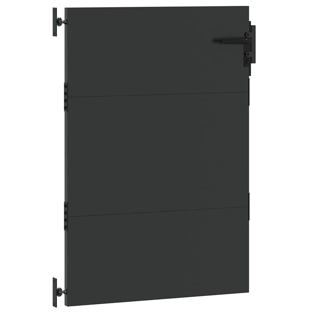 Gartentor Schwarz 105 x 150 cm Pulverbeschichteter Stahl