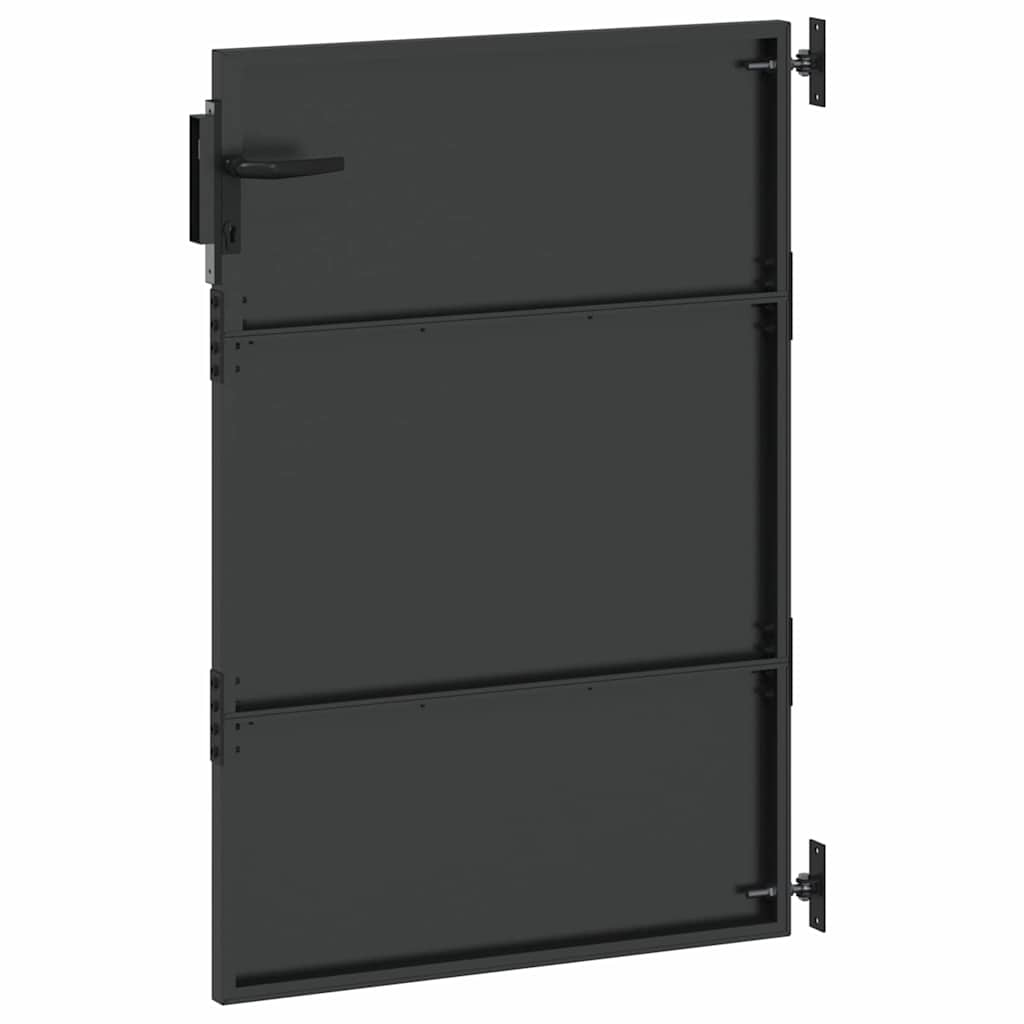 Gartentor Schwarz 105 x 150 cm Pulverbeschichteter Stahl